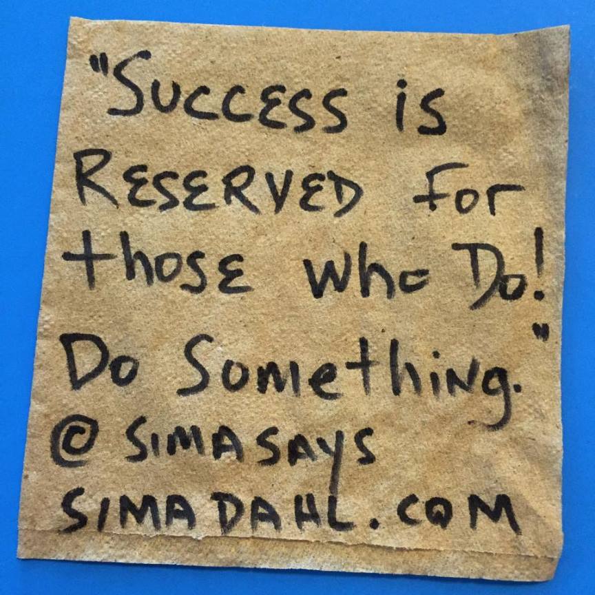 Success is reserved - cocktail napkin quote